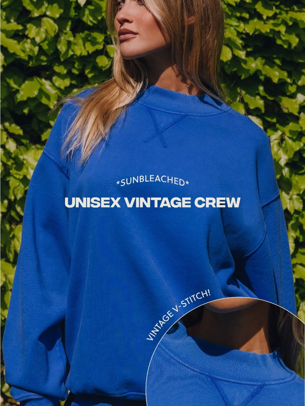 Daily Drills Vintage Crew - Sun bleached cobalt mockneck